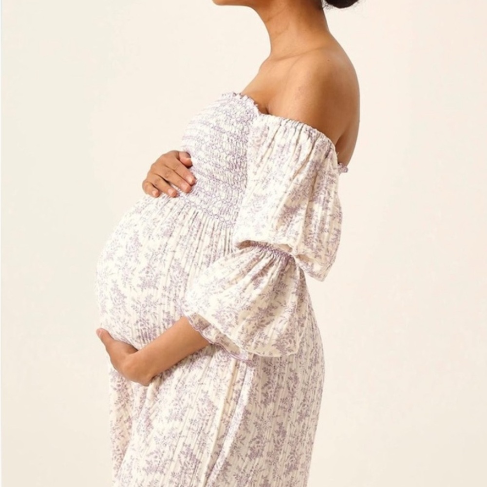 Breezy cotton maternity dress